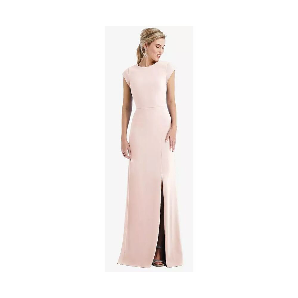 Thread Bridesmaid by Dessy Dress Womens 18 Plus Pink Open Back Trumpet Maxi NWT